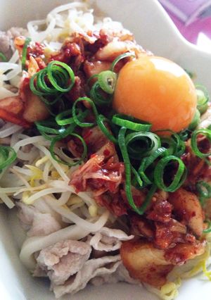冷製豚キムチうどん(覚書用)-レシピのメイン写真