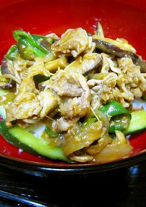 自家製豚丼のタレで♪野菜も一杯♥みそ豚丼-レシピのメイン写真