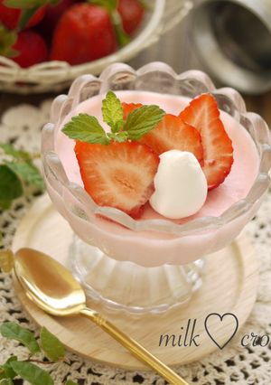 とろける(*´˘`*)♡いちごのババロア-レシピのメイン写真