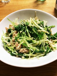 簡単さっぱり水菜とエノキとツナの和え物-レシピのメイン写真