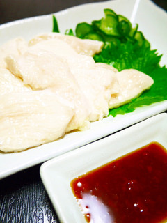 鶏むね肉が柔らか~い♪水晶鶏の梅肉だれ-レシピのメイン写真