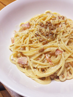 濃厚納豆クリームパスタ納豆アレンジ-レシピのメイン写真