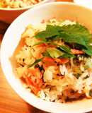 桜えびと野沢菜ちりめんの炊き込みご飯
