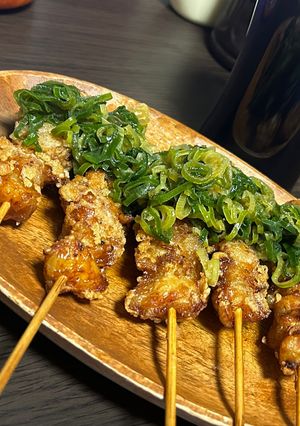 焼き鳥串！唐揚げにし！ネギダレ乗せたし！-レシピのメイン写真