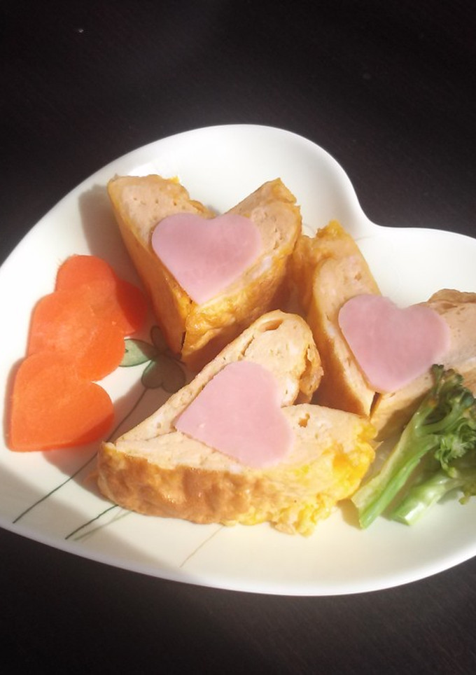 可愛いお弁当♪簡単ハートの卵焼き-レシピのメイン写真