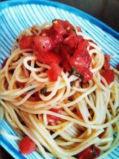 トマトと大葉の和風冷製パスタ-レシピのメイン写真
