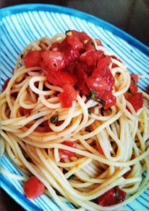 トマトと大葉の和風冷製パスタ-レシピのメイン写真