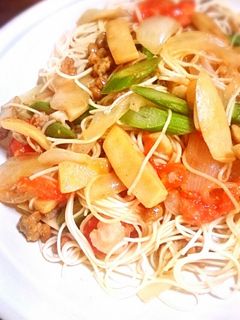 トマト納豆が旨い☆そうめんちゃんぷるー-レシピのメイン写真