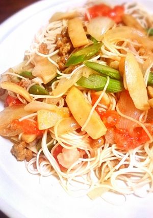 トマト納豆が旨い☆そうめんちゃんぷるー-レシピのメイン写真