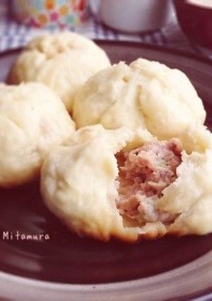 三つ葉入りの水煎包（蒸し焼き肉まん）-レシピのメイン写真