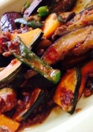 夏野菜の肉みそ炒め-レシピのメイン写真