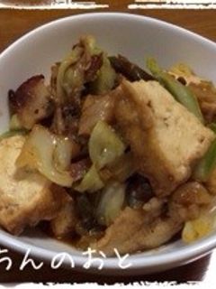 キャベツと生揚げの味噌炒め-レシピのメイン写真