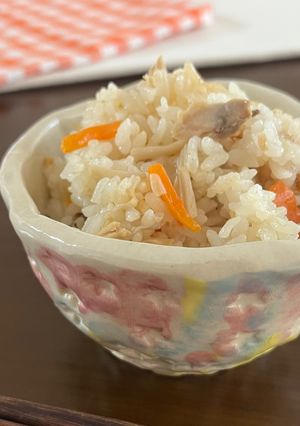 準備2分!簡単!人参とえのきとツナの炊き込みご飯-レシピのメイン写真