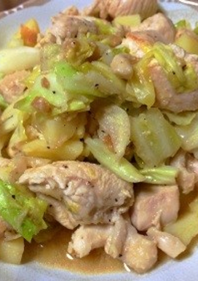 鶏ムネのニンニク仕込み、あっさり野菜炒め-レシピのメイン写真