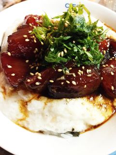 ♪美味しいマグロ(ハマチ)の山かけづけ丼-レシピのメイン写真