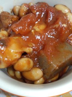 蒟蒻と厚揚げと大豆のトマト煮込み-レシピのメイン写真
