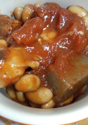 蒟蒻と厚揚げと大豆のトマト煮込み-レシピのメイン写真