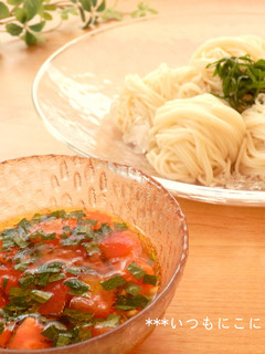 トマトとオリーブオイルのそうめん♪-レシピのメイン写真