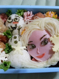 アナと雪の女王とオラフキャラ弁当-レシピのメイン写真