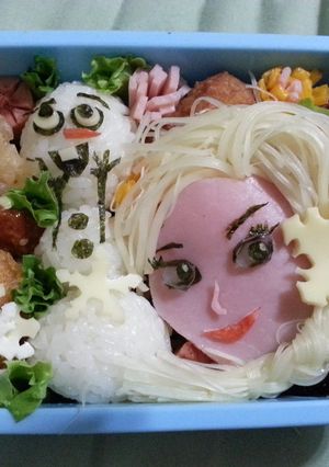 アナと雪の女王とオラフキャラ弁当-レシピのメイン写真
