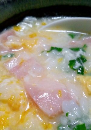 朝食に簡単☆春菊香るこく旨リゾット-レシピのメイン写真