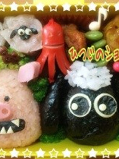 ひつじのショーンとブタさん☆キャラ弁-レシピのメイン写真