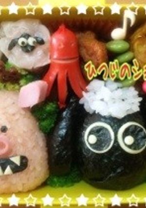 ひつじのショーンとブタさん☆キャラ弁-レシピのメイン写真
