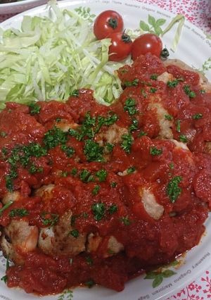 海老入りミニバーグのトマトソース-レシピのメイン写真