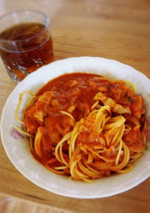 簡単かさ増し！ミートクリームスパゲッティ-レシピのメイン写真