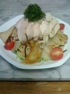 蒸し鶏とセロリとエリンギの冷製パスタ-レシピのメイン写真
