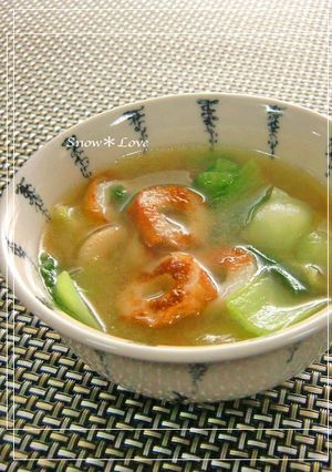 青梗菜と焦がしちくわの味噌汁-レシピのメイン写真