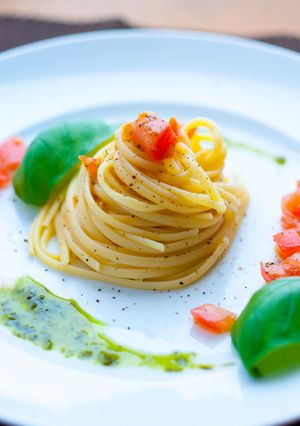 トマトとレモンオリーブオイルの冷静パスタ-レシピのメイン写真