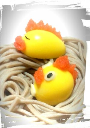 そらじろー蕎麦♪うずらの卵キャラ弁にも♪-レシピのメイン写真
