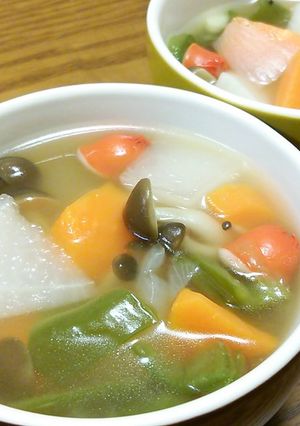 あるもの勝負のざく切り野菜スープ-レシピのメイン写真