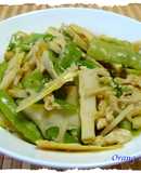 筍と絹さやのカレー風味な卵とじ✿