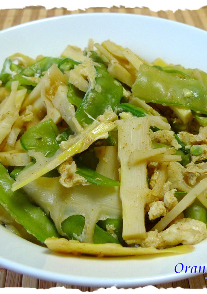 筍と絹さやのカレー風味な卵とじ✿-レシピのメイン写真