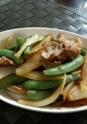 スナップえんどうと新タマネギのポン酢炒め-レシピのメイン写真
