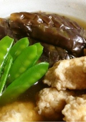 揚げ茄子と鶏団子の煮物-レシピのメイン写真