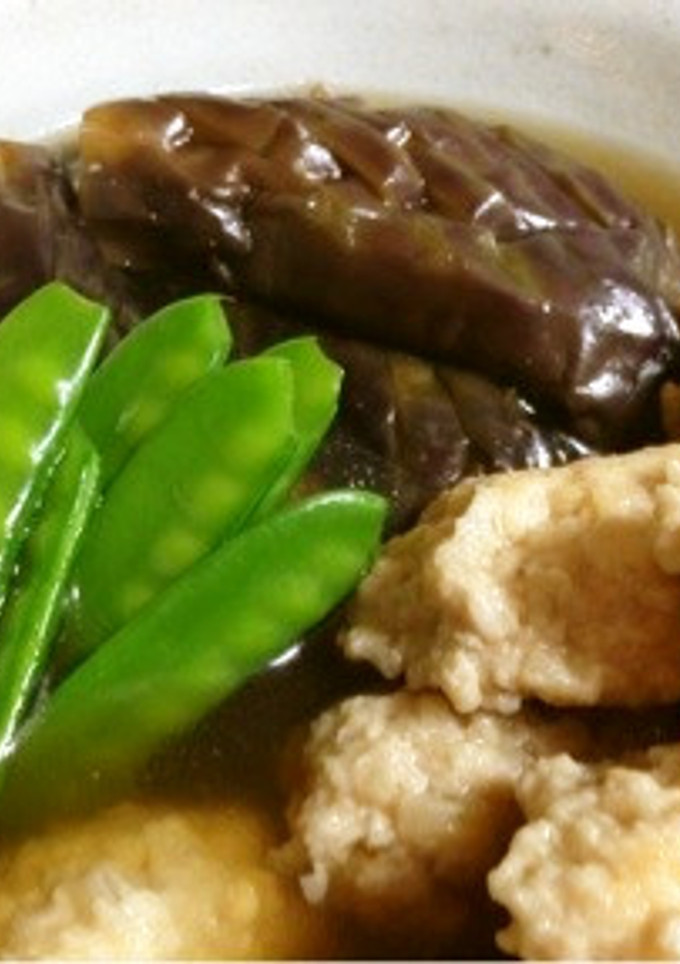 揚げ茄子と鶏団子の煮物-レシピのメイン写真