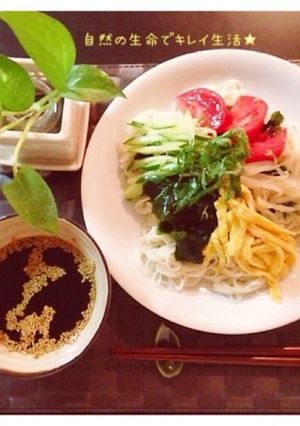 食欲増進☆ピリ辛！野菜盛りそうめん-レシピのメイン写真