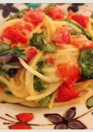 簡単*トマトと大葉の爽やかクリームパスタ-レシピのメイン写真