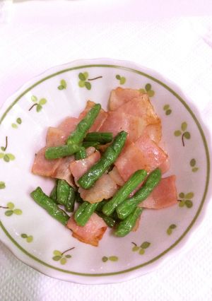 お弁当に☆いんげんとベーコンの炒め物-レシピのメイン写真