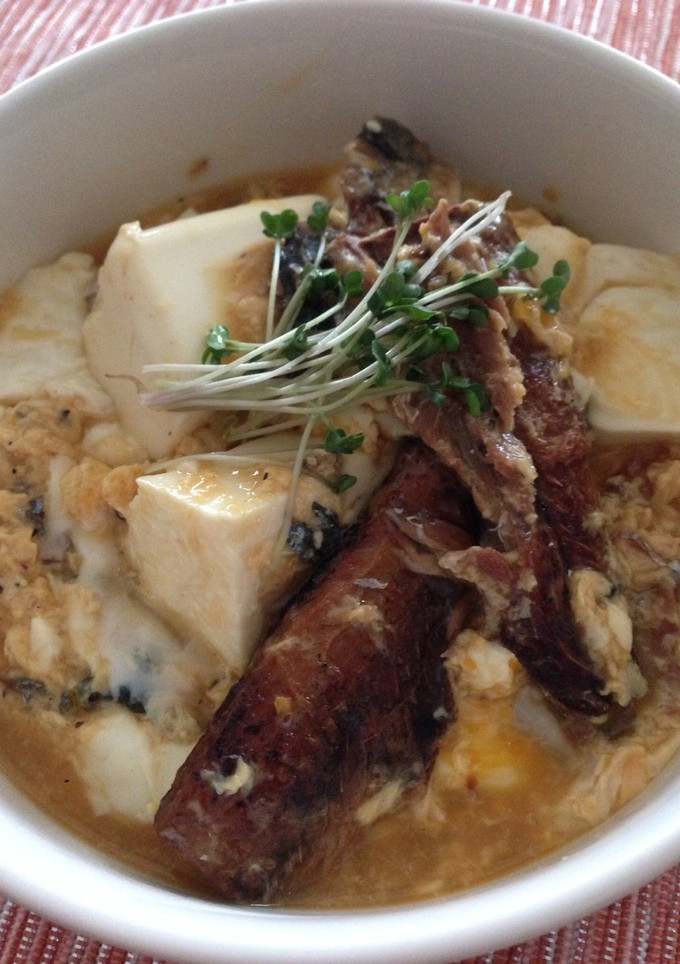 簡単に出来る♪さんま蒲焼と豆腐の卵とじ-レシピのメイン写真