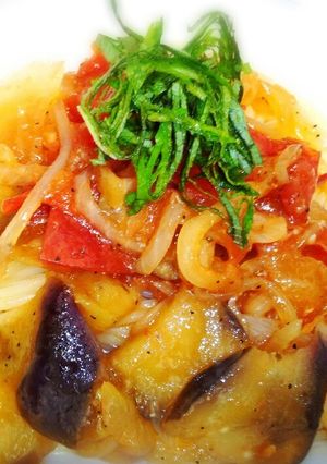 ひんや～り!!　トマトとナスの冷製パスタ-レシピのメイン写真