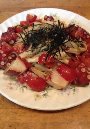 蛸・長芋・ミニトマトの冷製スパゲッティ-レシピのメイン写真