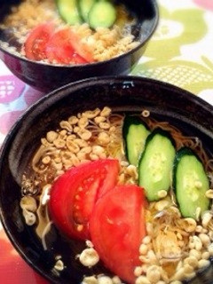 簡単!夜食やランチに 冷たい丼そうめん-レシピのメイン写真