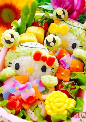キャラ弁♡かえるキティ＆ミミィ♬梅雨に-レシピのメイン写真
