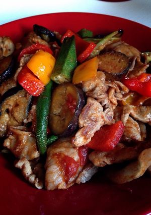夏野菜の豚肉炒め-レシピのメイン写真
