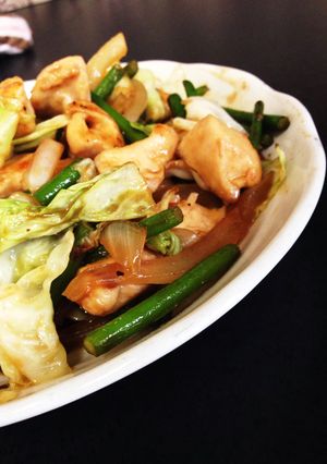 鶏肉とニンニクの芽の焼肉炒め-レシピのメイン写真