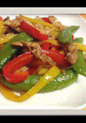 スナップえんどうと豚肉の中華炒め-レシピのメイン写真